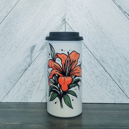 Gobelet en acier inoxydable Vintage Lily de 16 oz | Tasse à boisson Saskatchewan