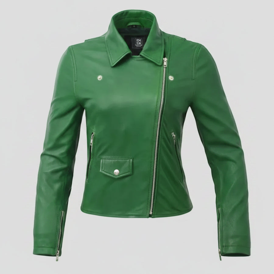 Women’s Lightweight Leather Fashion Jacket | Soft Naked Cowhide Casual Moto Style