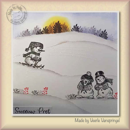 Tampon transparent Nellie's Choice Winter Time - Bonhomme de neige avec chapeau haut de forme