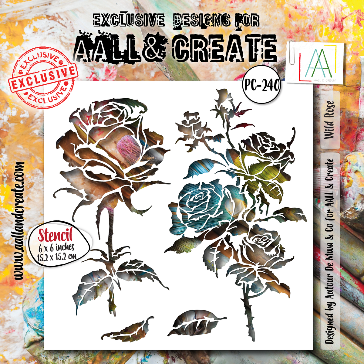 AALL and Create - Pochoir 6"x6" - Rose sauvage