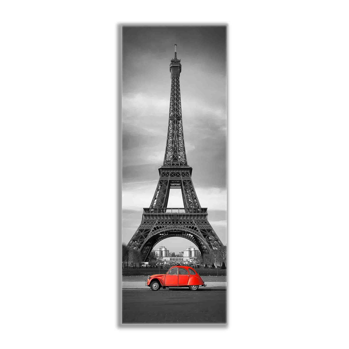 Wall Art Eiffel Tower Black, White and Red-Canvas city Skyline