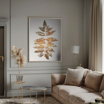 Wall art Oak Leaf Print (gold)