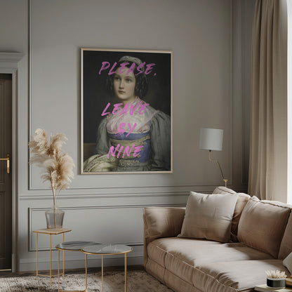 Wall art Please, Leave By Nine
