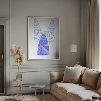 Wall art Angel in Blue Canvas Print
