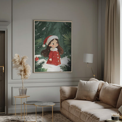 Wall art Christmas Girl Canvas Print