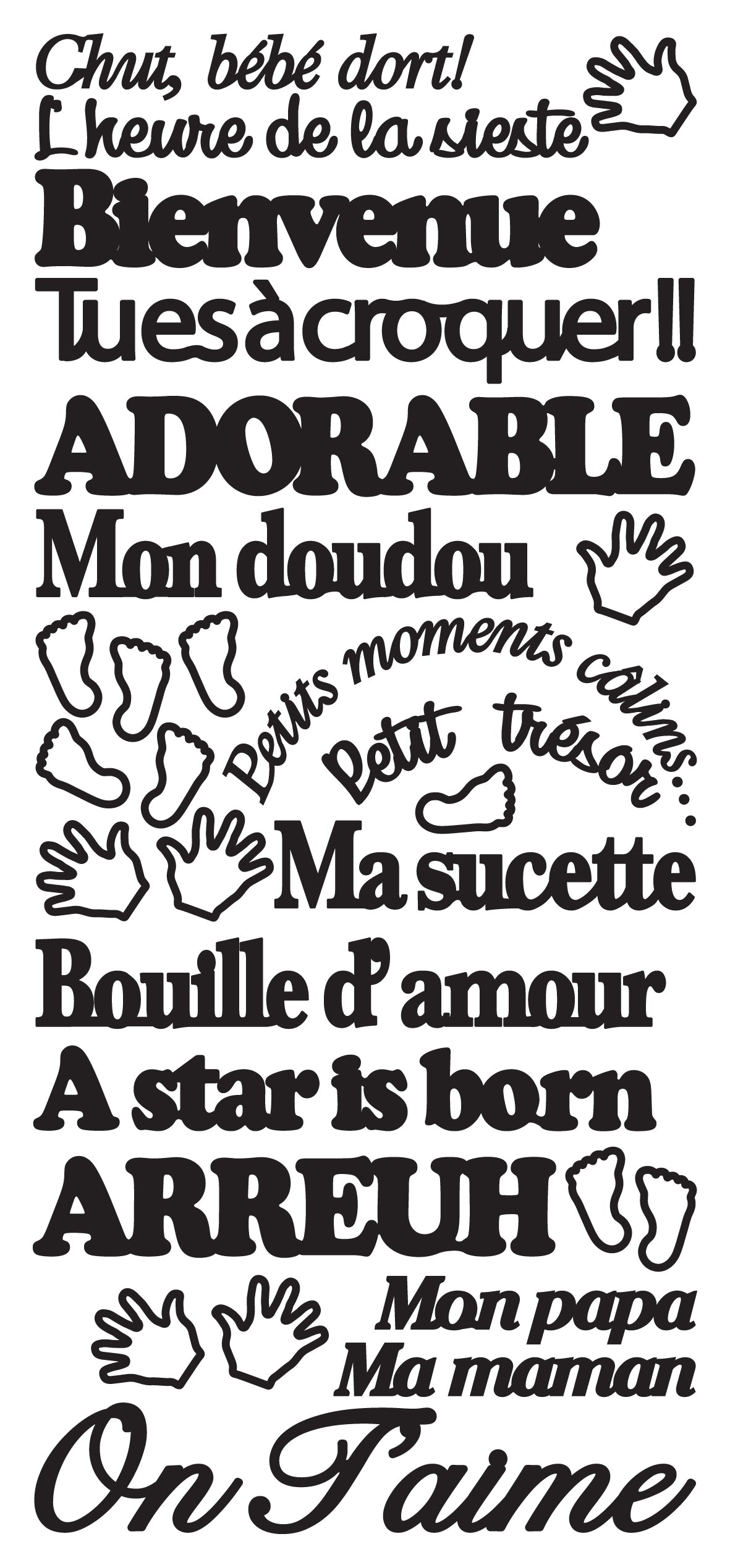 Autocollants à Décoller - Chut bébé dort