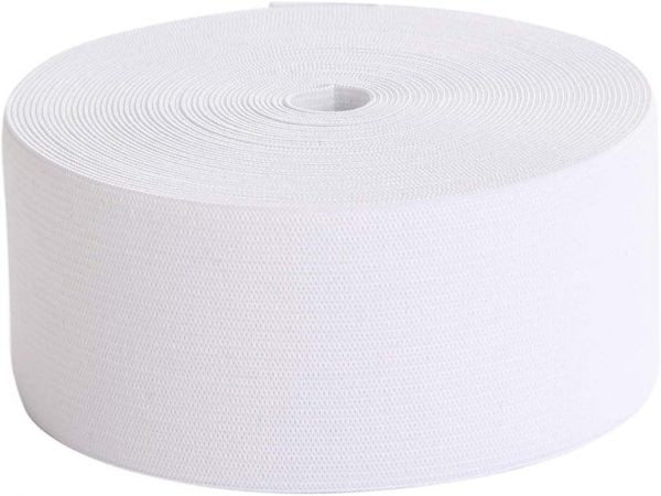 2" Elastic White - 60% Polyester/40% Rubber
