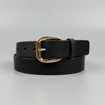 Keldon Women’s Italian Leather Belt with Rose Gold Roller Buckle