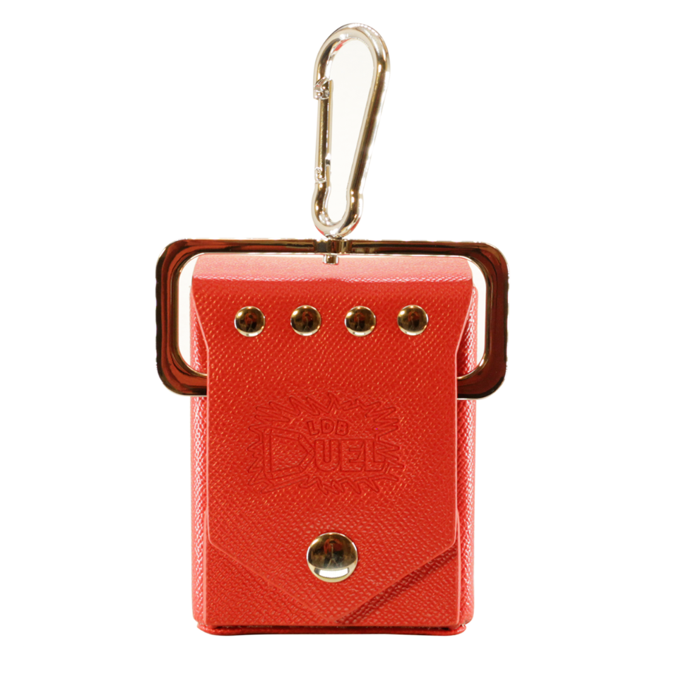 Red Mach 2 Deck Box - Hard Shell - Textured Vegan Leather
