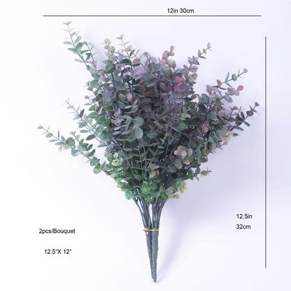 Bouquet d'eucalyptus artificiel Merida violet et vert 31,75 cm x 30,5 cm (Lot de 2)