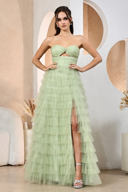ROBE LONGUE À VOLANTS