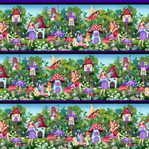 Down the Fairy Path -  Large Border Stripe - 3436-66
