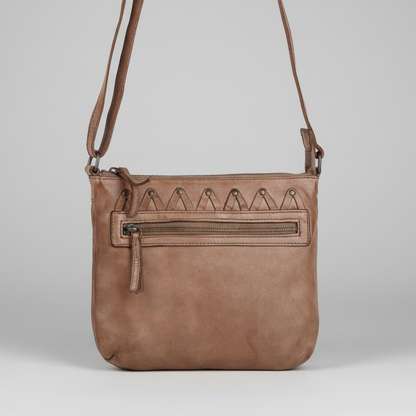 MET V Stitch Crossbody Leather Bag