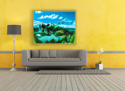 "Mère Nature" - Toile d'art - Décoration murale - Vernis diamant.