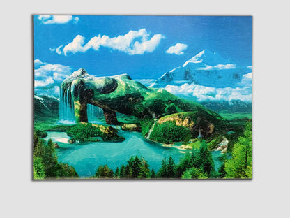 "Mère Nature" - Toile d'art - Décoration murale - Vernis diamant.