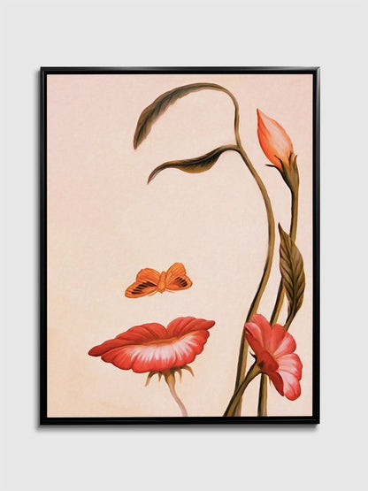 Wall Art Abstract Flower Face- Fine Canvas