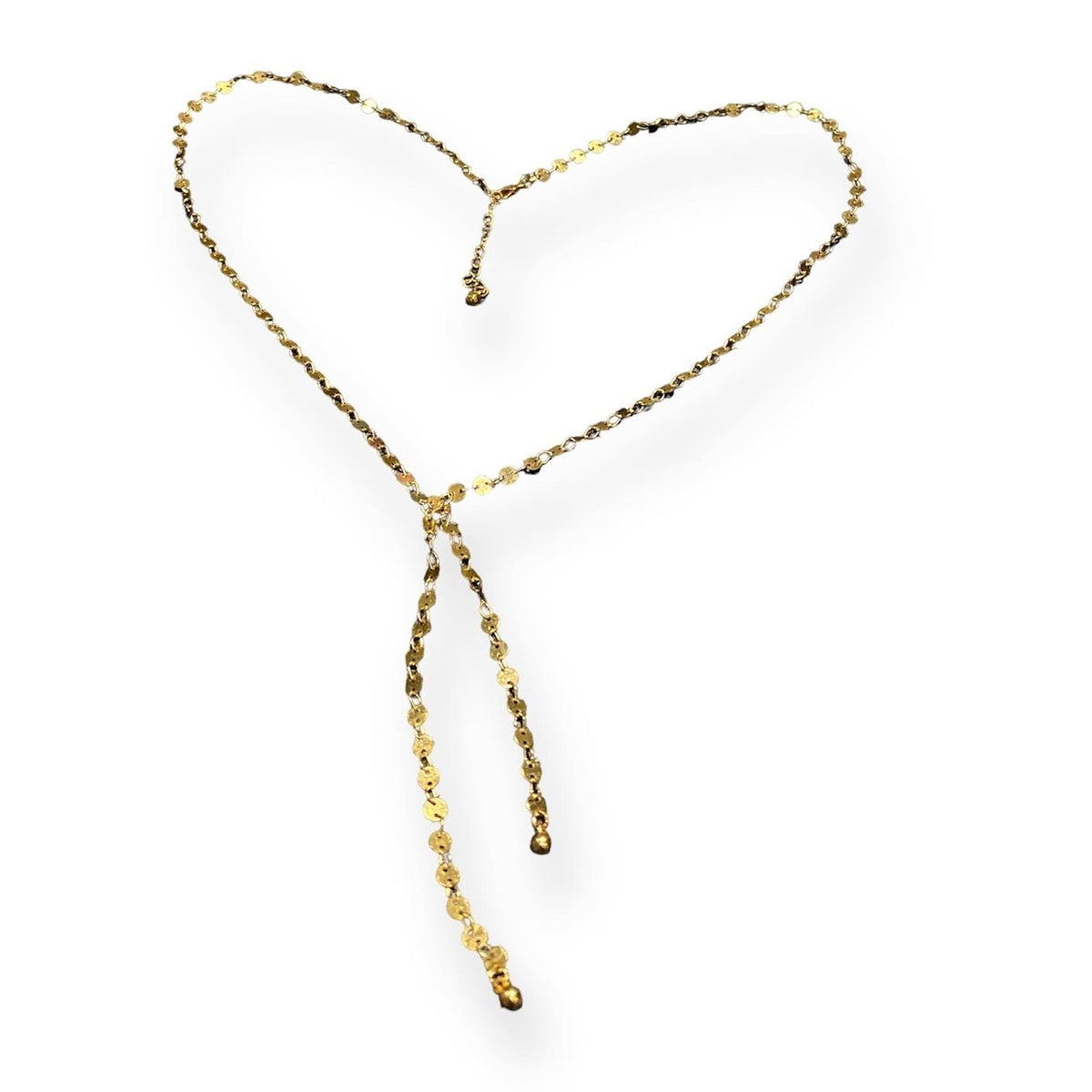 Collier chaîne à disques avec double pendentif en plaqué or