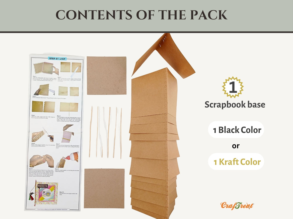 CrafTreat Scrapbook Blanks - Piano Hinge Book - Kraft Color