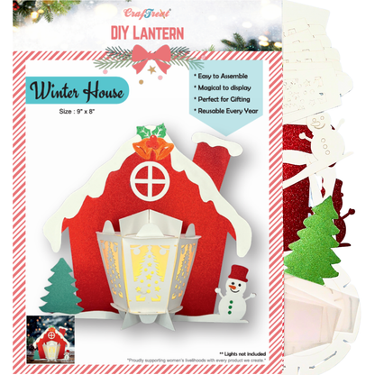 CrafTreat Lanternes en papier à faire soi-même – Maison d'hiver