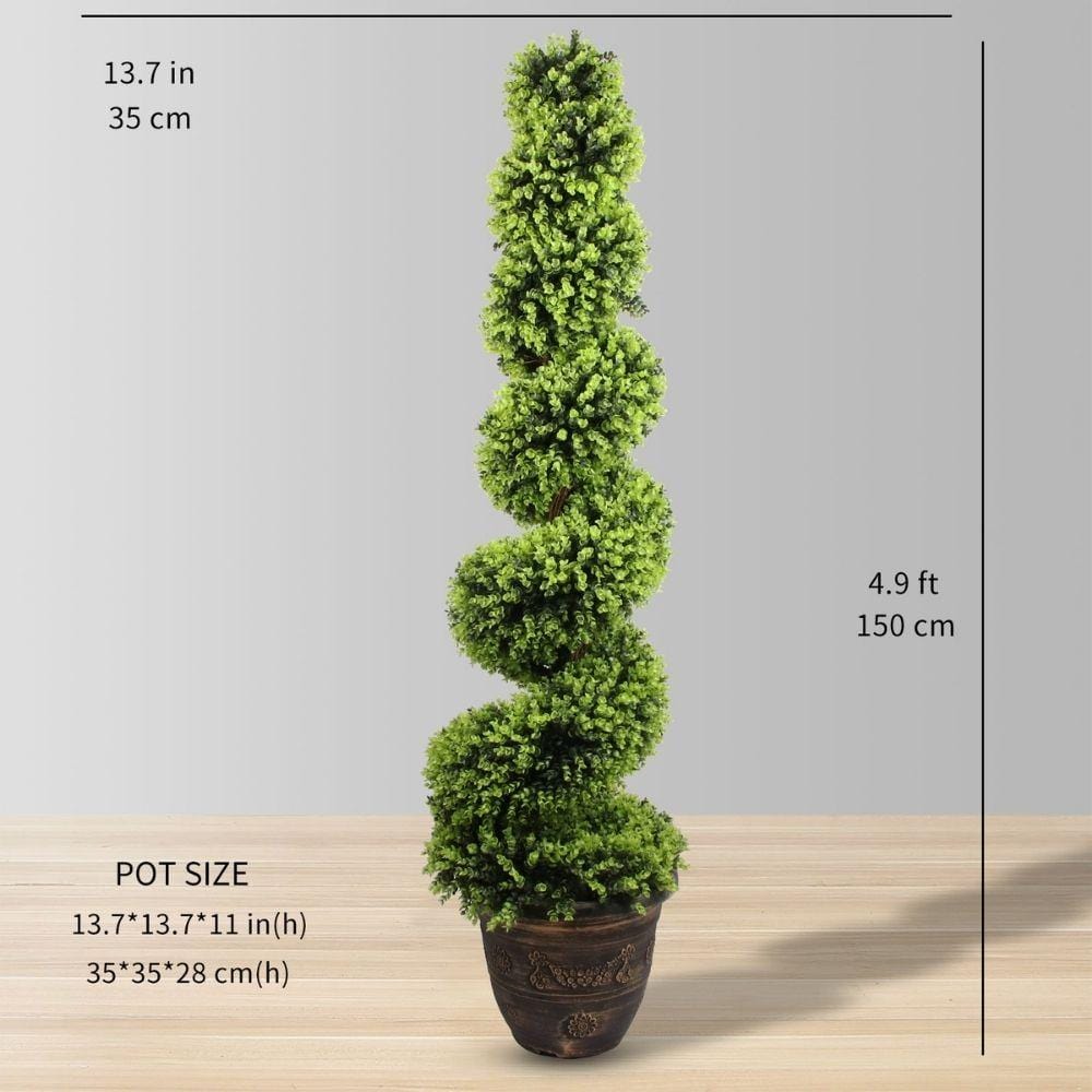 Plante artificielle d'arbuste topiaire en spirale Wales (plusieurs tailles)