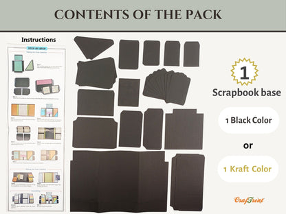 CrafTreat Scrapbook Blanks - Gate Fold Folio - Black Color