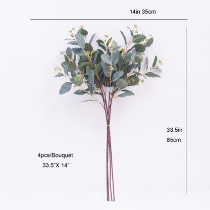 Bouquet de fausses feuilles d'eucalyptus Faris 85 x 35,5 cm (lot de 4)