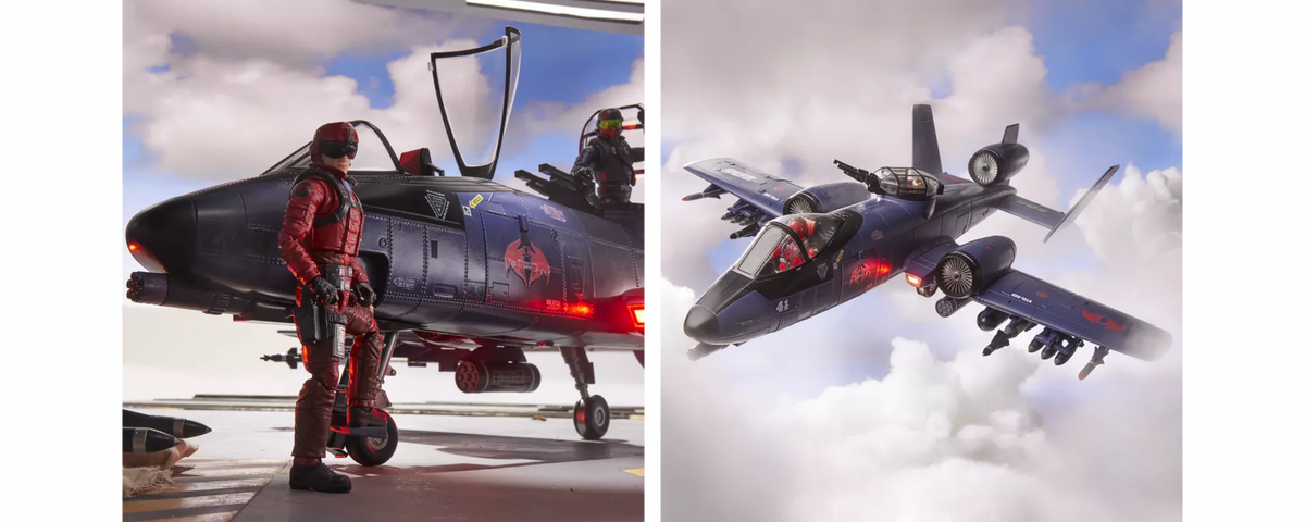 G.I. JOE CLASSIFIED SERIES COBRA RATTLER GROUND ATTACK JET - HASLAB with all the UNLOCKS
