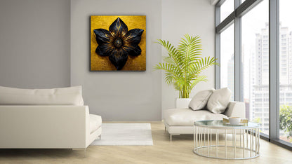 Impression sur toile - Fleur noire - Décoration murale