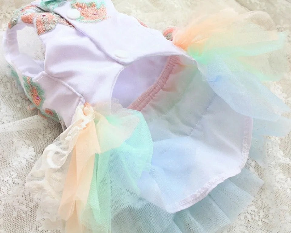 Sakura Bloom Dog Dress | Embroidered Occasion Dog Outfit
