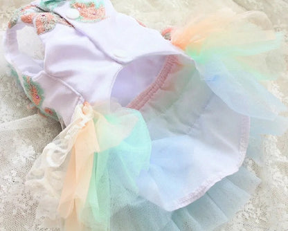 Sakura Bloom Dog Dress | Embroidered Occasion Dog Outfit