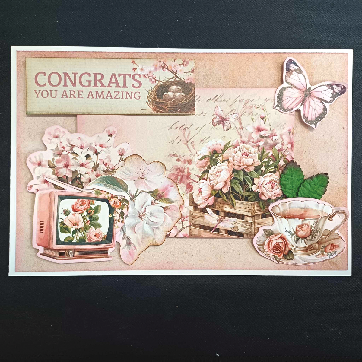 Pochette de 6 cartes 3Quarter Designs Pivoines épanouies 15,2 x 10,2 cm