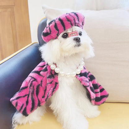 Zebra Cape and Hat Set | Dog Costume Set