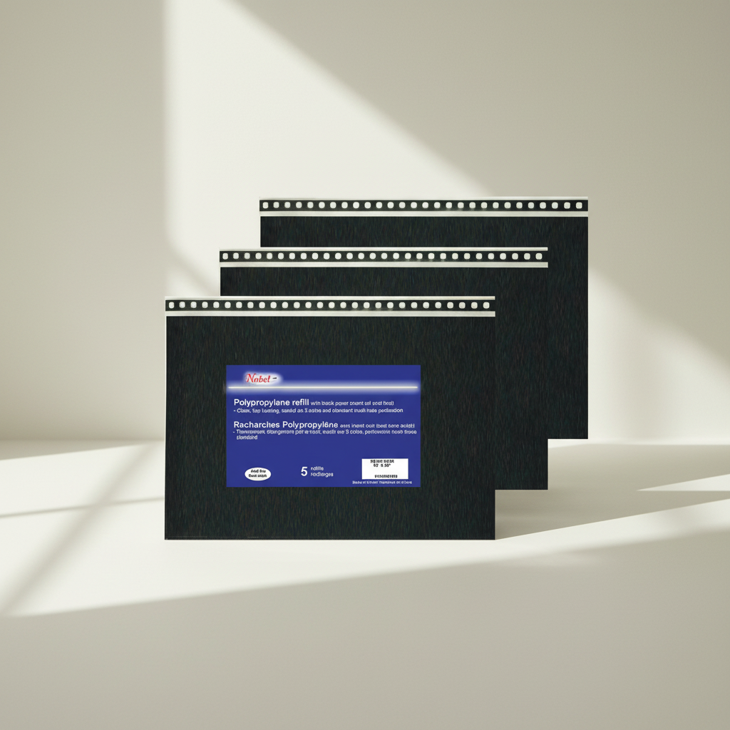 Clear Polypropylene Sleeve Refill For Presentation Portfolio With Black Paper