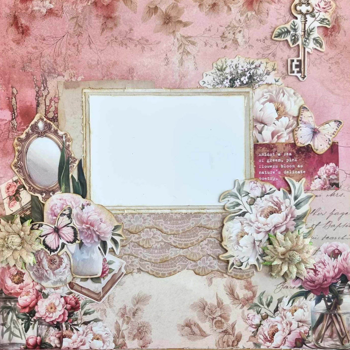 3Quarter Designs Papier et Découpes 12x12 Pivoines Épanouies