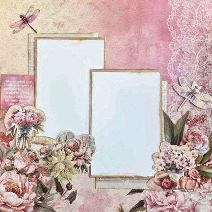 3Quarter Designs Papier et Découpes 12x12 Pivoines Épanouies