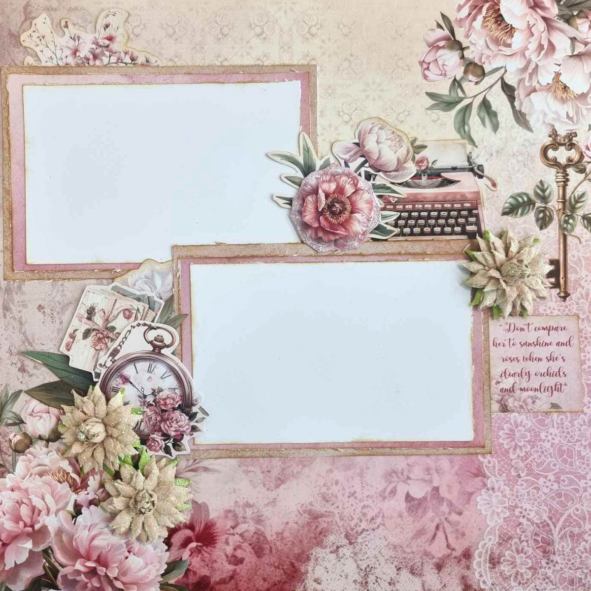 3Quarter Designs Papier et Découpes 12x12 Pivoines Épanouies