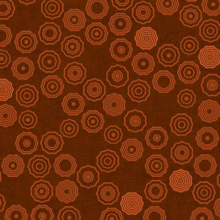 Tissu - En gros - 4512-851 - Cercles géométriques marron