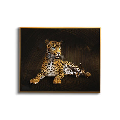 Leopard -Wildlife Canvas Art -Wall decor- Hand applied Gold varnish #4836-047