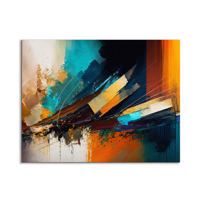 Canvas Print-Abstract Golden Blues-Wall Art