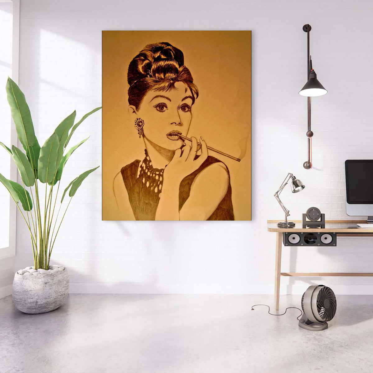 Wall Art Audrey in Sepia-Fine Art