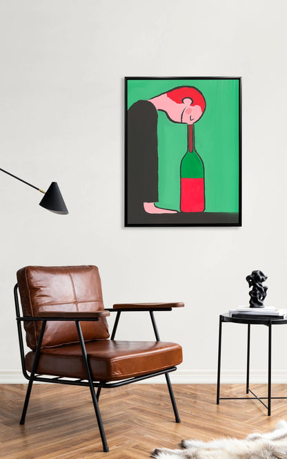 Canvas Wall Art- Enjoyment of wine- Wall Decor