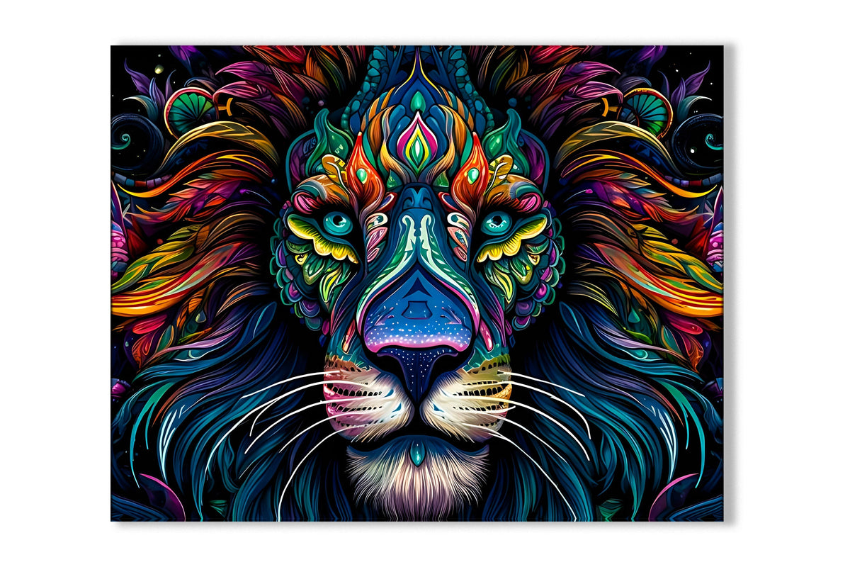 Wall art -Wildlife Canvas- Colorful Lion's