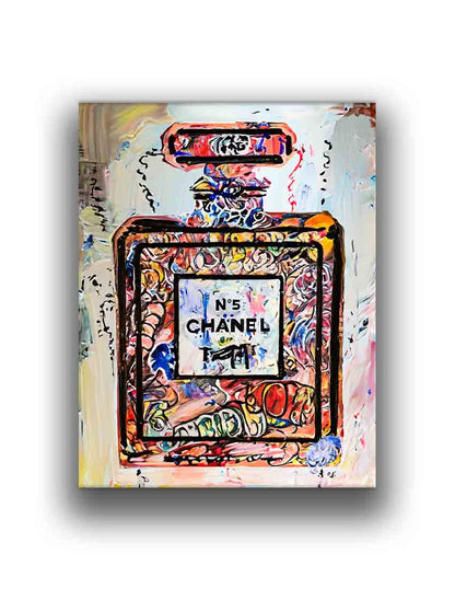 Old Faithful Perfume Bottle Pop Art Canvas Wall Art | 35 × 47 inches