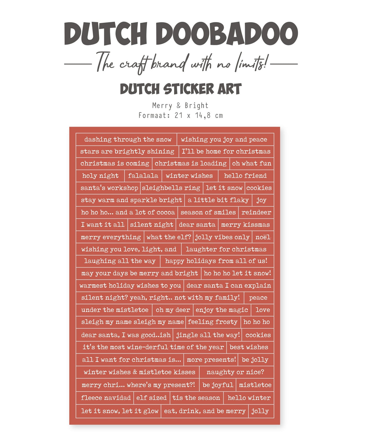 Dutch Doobadoo DDBD Dutch Sticker A5 Joyeux & Lumineux