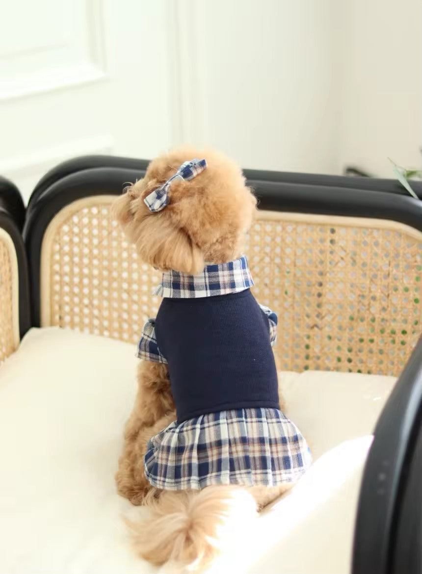 Fiona Set – Luxury Plaid Outfit Set for Dogs