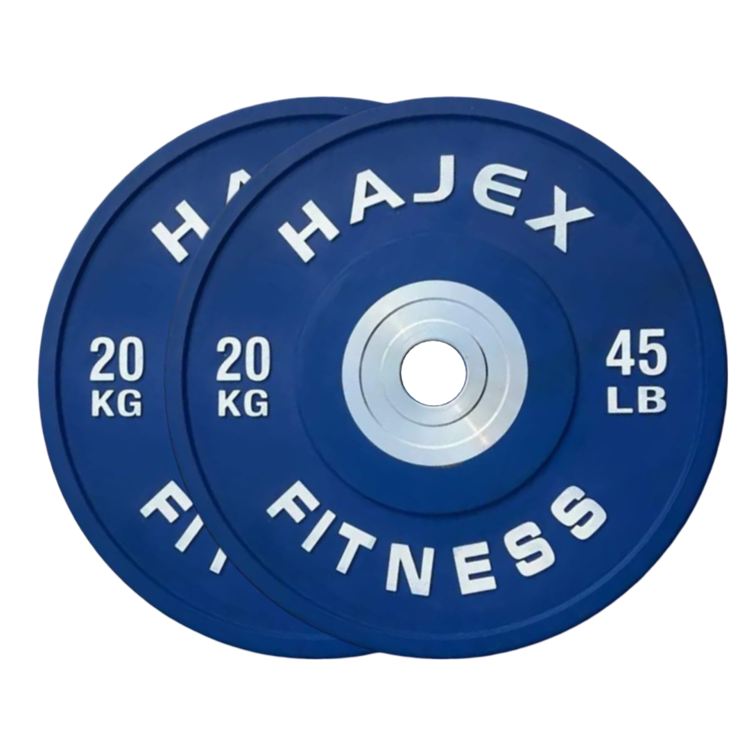 Plaques de pare-chocs HAJEX Olympic Competition Steel Hub colorées - 15, 25, 35, 45, 55 LB