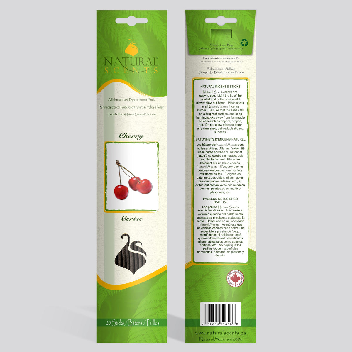 Bâtonnets d'encens à la cerise Natural Scents