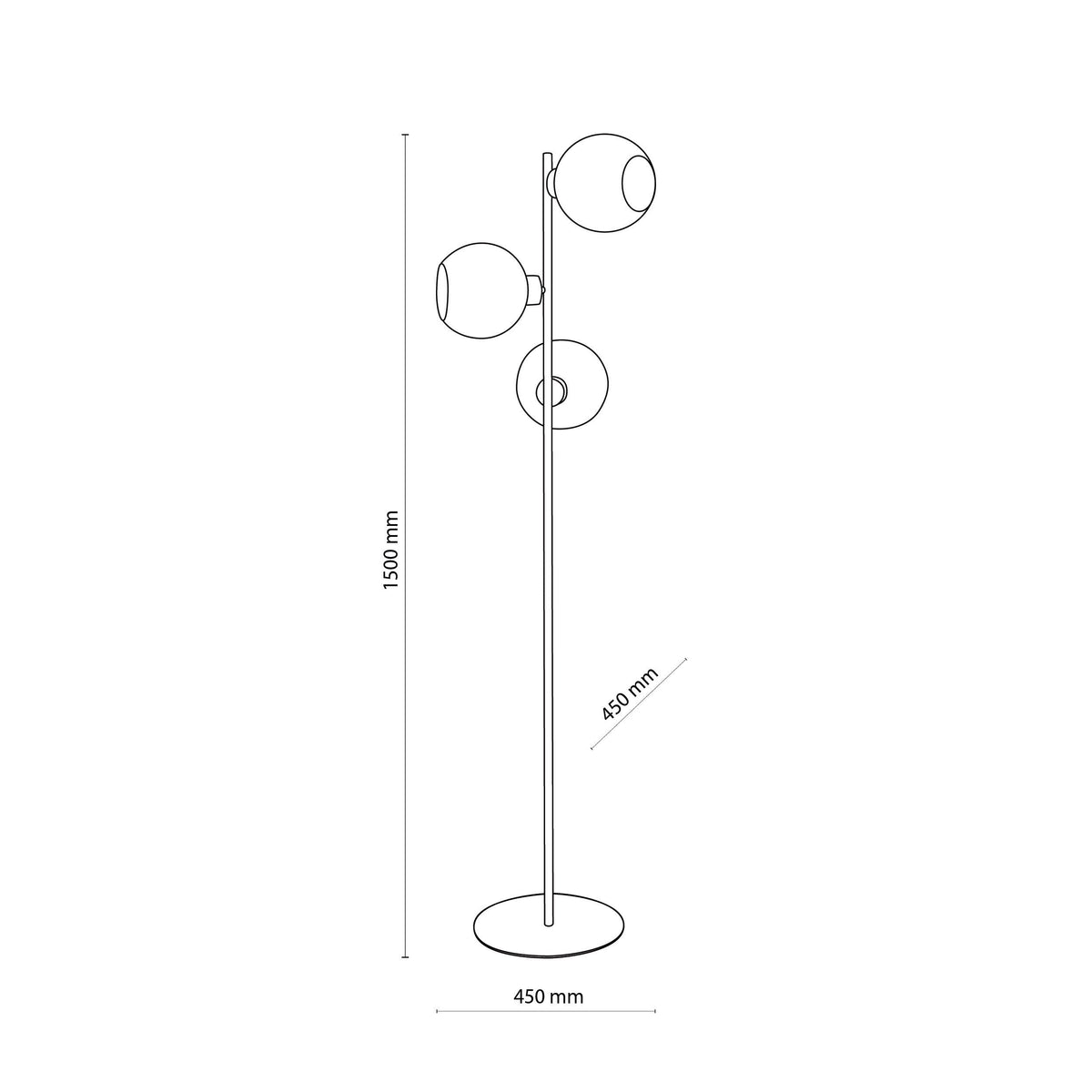 Lampadaire scandinave CUBUS Graphite pour salon, chambre et bureau – Éclairage moderne et minimaliste (Liquidation)