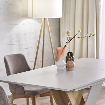 TOKYO Wood & Linen Floor Lamp for Living Room & Bedroom