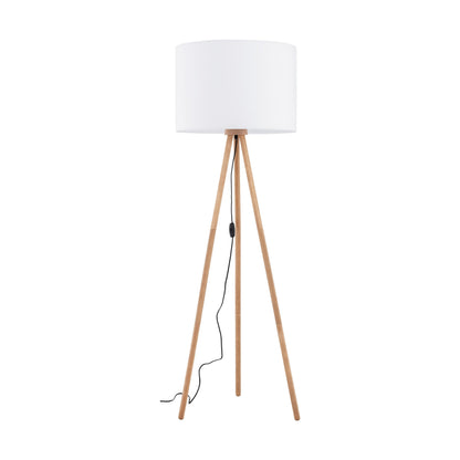 TOKYO Wood & Linen Floor Lamp for Living Room & Bedroom